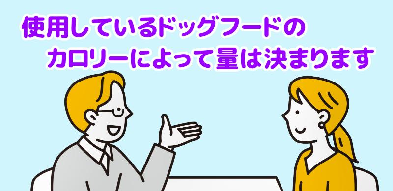 使用しているドッグフードのカロリーによって量は決まりますと言う専門家