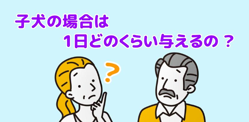 子犬の場合は1日どのくらい与えるの ？と言う男女