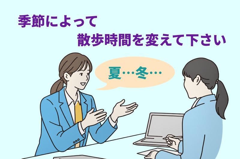 季節によってパピヨンの散歩時間を変えて下さいと言う専門家