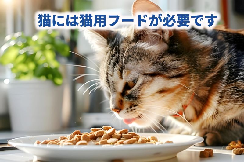 猫が猫用フードを食べる様子の画像